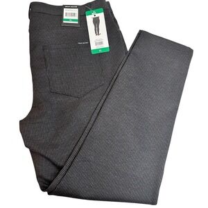 DKNY Jeans Pants Womens XL Grey Houndstooth Slim‎ Leg Stretch Trousers NEW